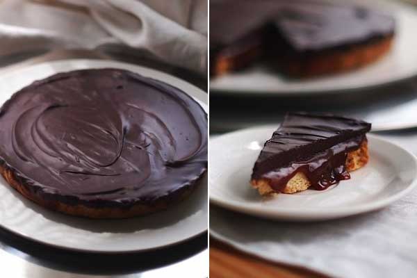 Овсяно-миндальный шортбред с соленой карамелью и горьким шоколадом фото рецепты десертов
